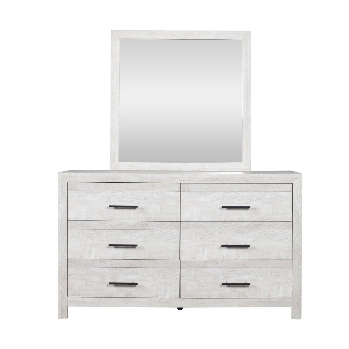 Square Mirror with Modern Wood Frame - Dark Gray or Light Brown, photo 10 of 10