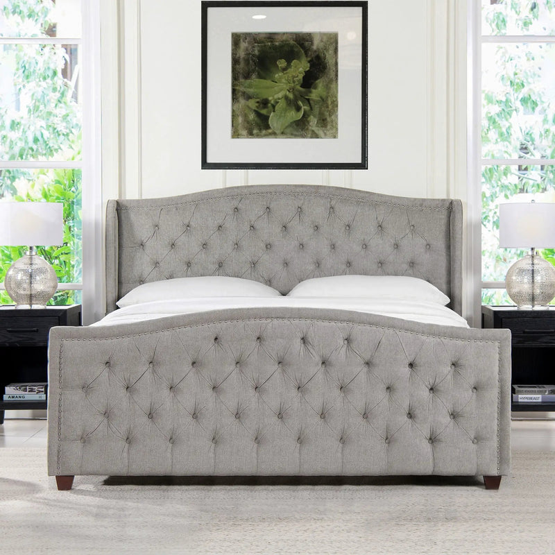 Marcella - Upholstered Shelter Headboard Bed Set by Unique Piece Furniture