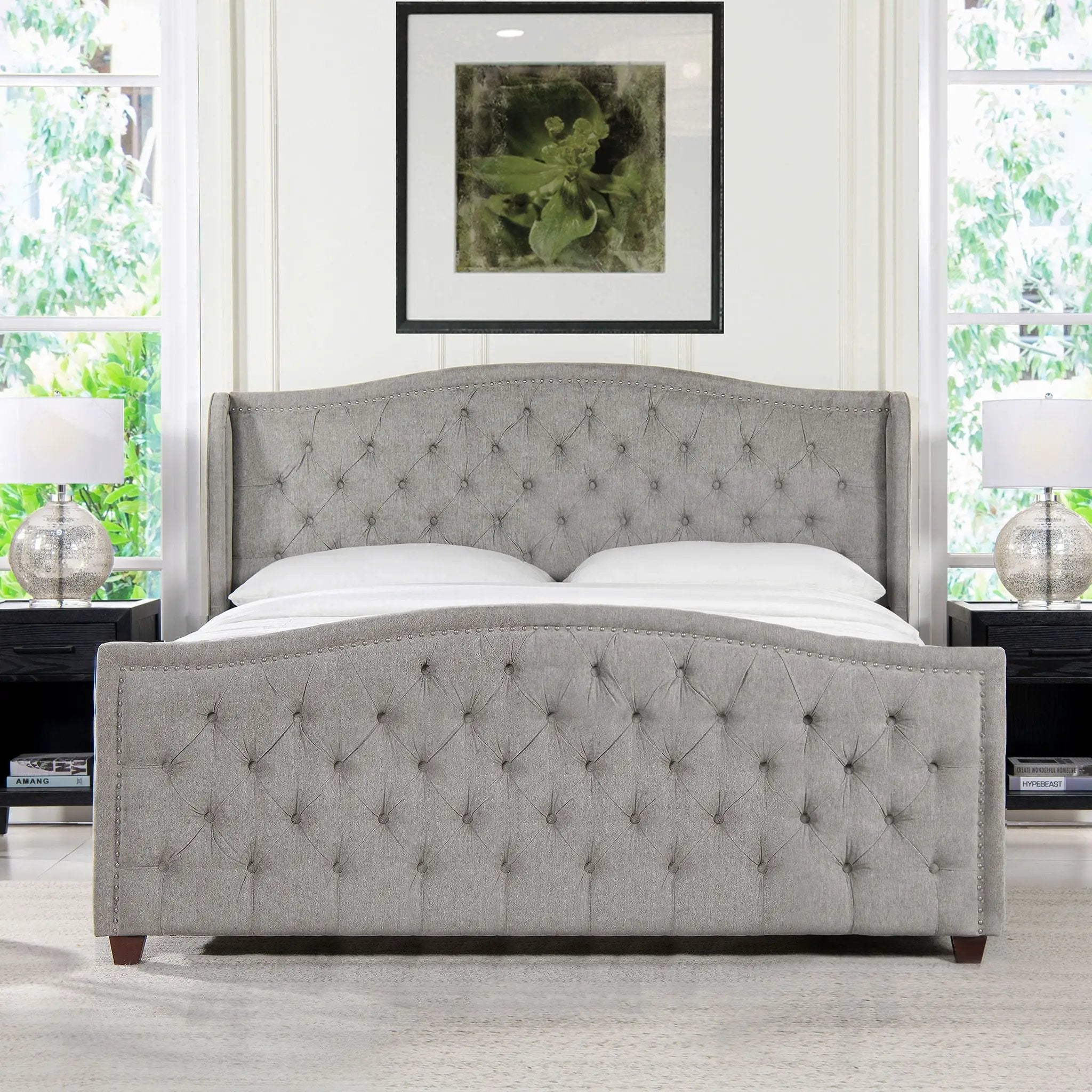 Marcella - Upholstered Shelter Headboard Bed Set by Unique Piece Furniture