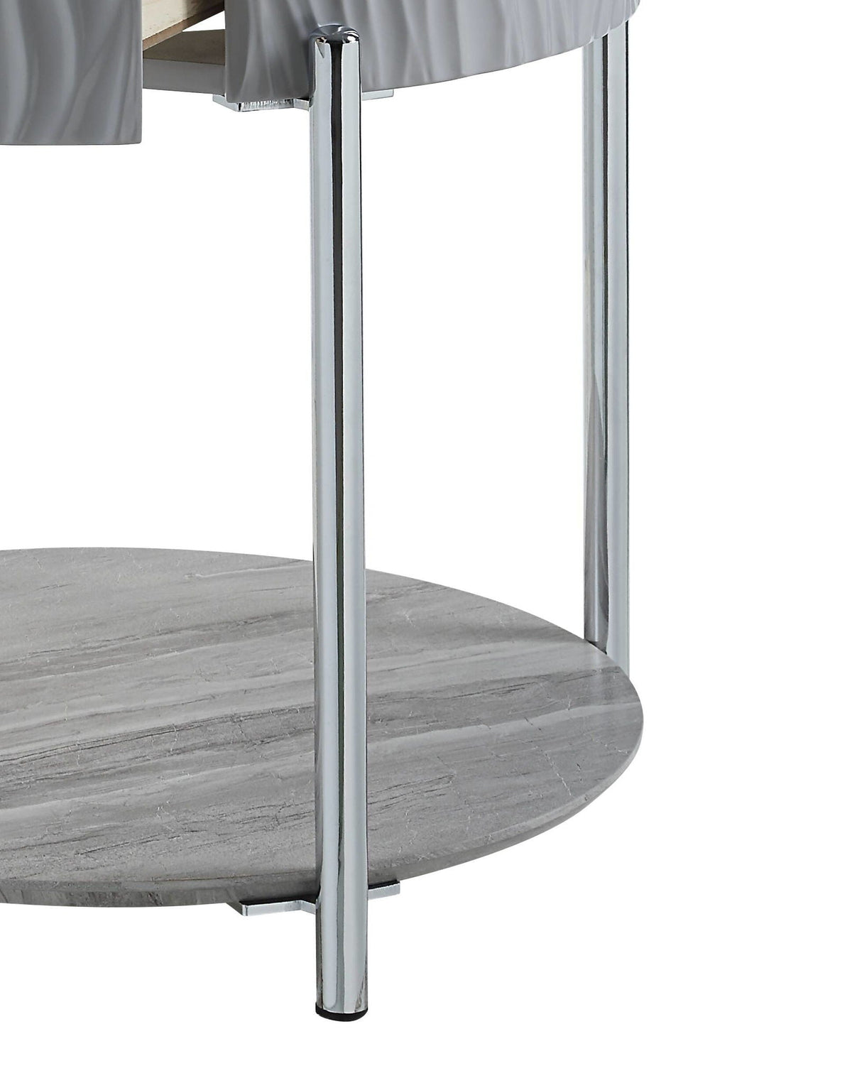 Yukino High Gloss Sofa Table with Sleek Metal Legs - Gray, photo 11 of 12