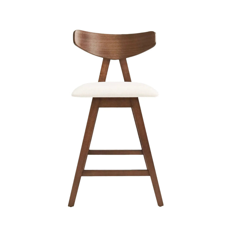 Mid Century Modern Counter Stool With V Shape Frame And Upholstered Seating by HouseOfZazla