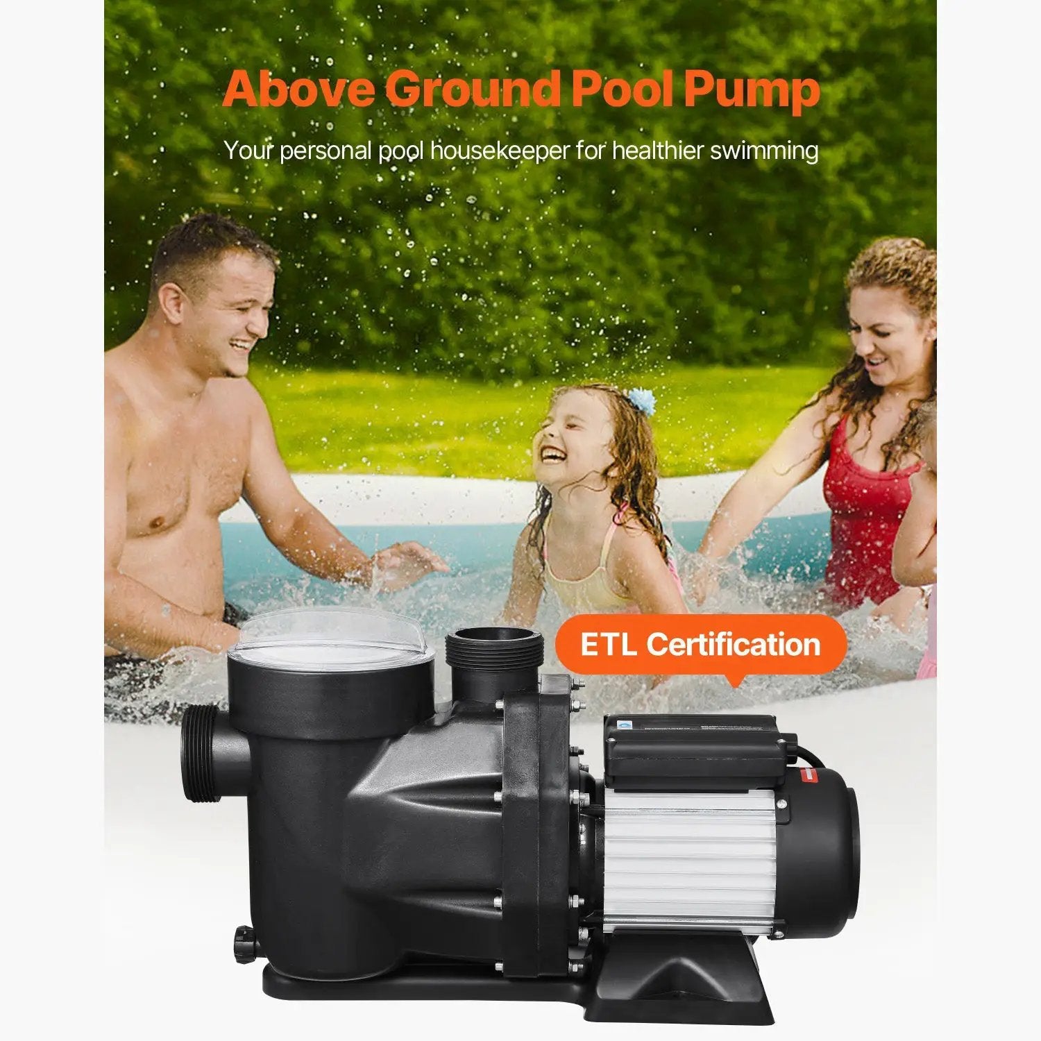 2 HP Above Ground Swimming Pool Pump Single Speed 122 GPM 3450 RPM 220V by HouseOfZazla