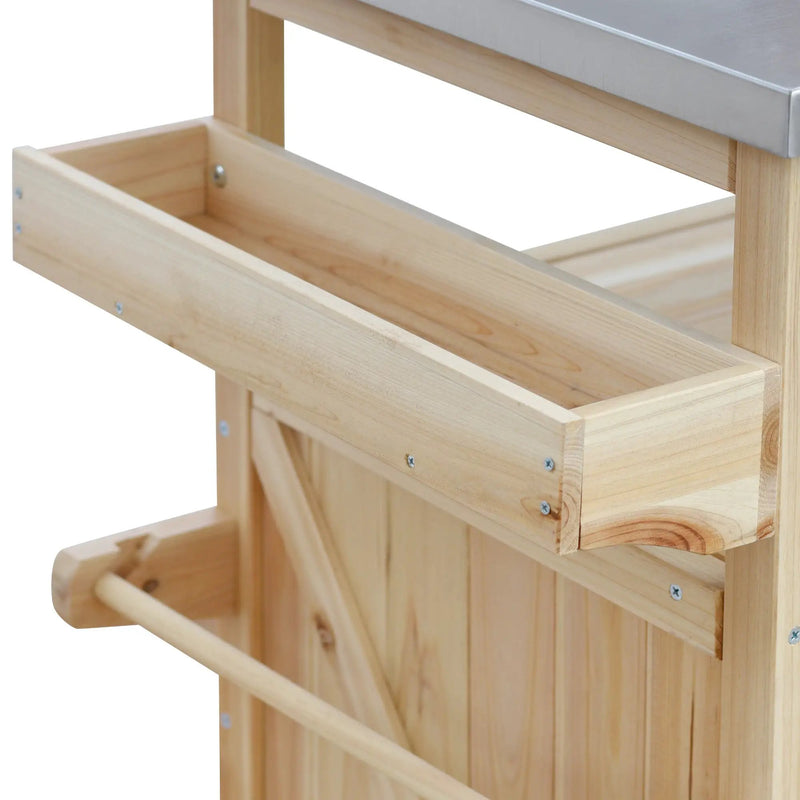 K&K Outdoor Kitchen Island, Rolling Bar Cart & Storage Cabinet by HouseOfZazla