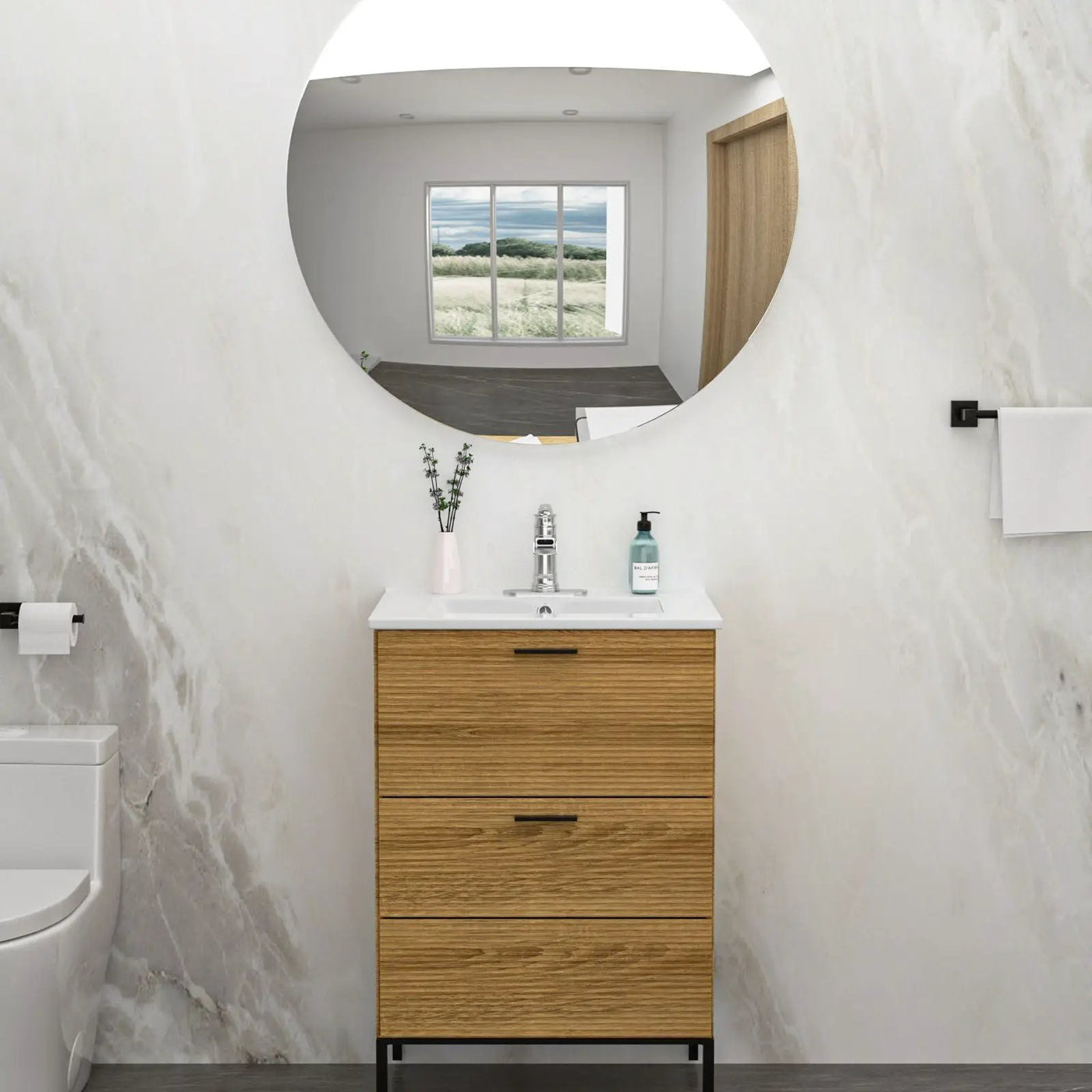 Premium Rectangular Vanity Top With Single Faucet Hole And Overflow by HouseOfZazla