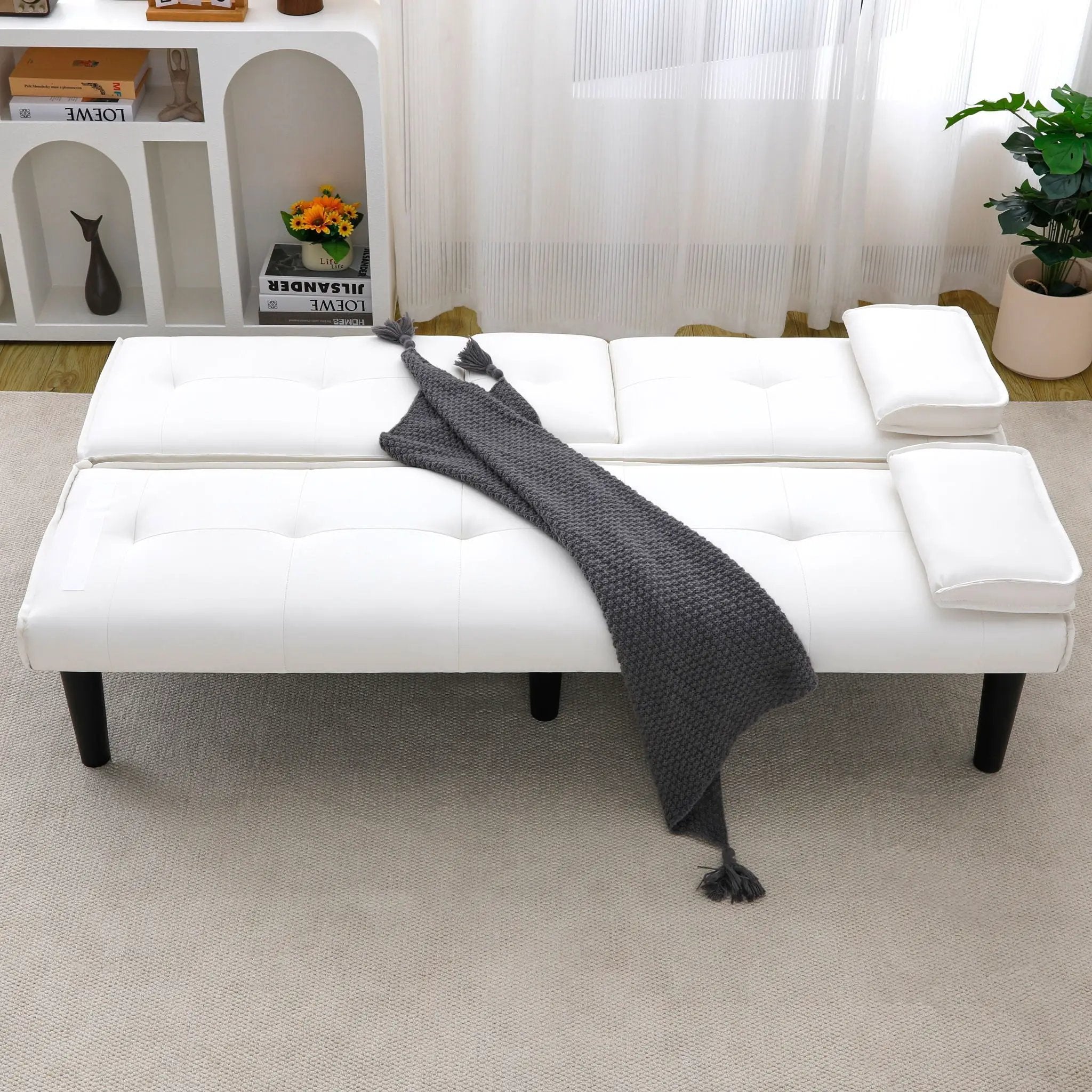 Sofa Bed With Foldable Design And Cup Holder by HouseOfZazla