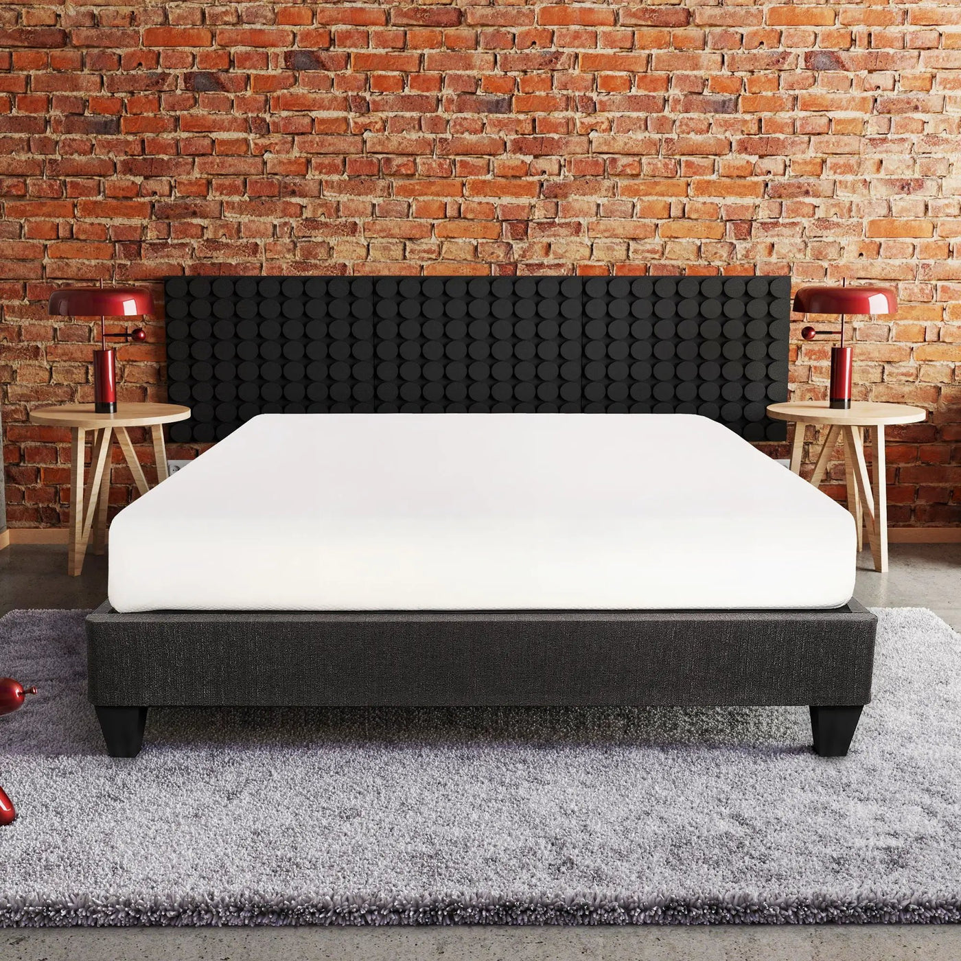 14" Upholstered Platform Bed Base, Mattress Foundation by HouseOfZazla