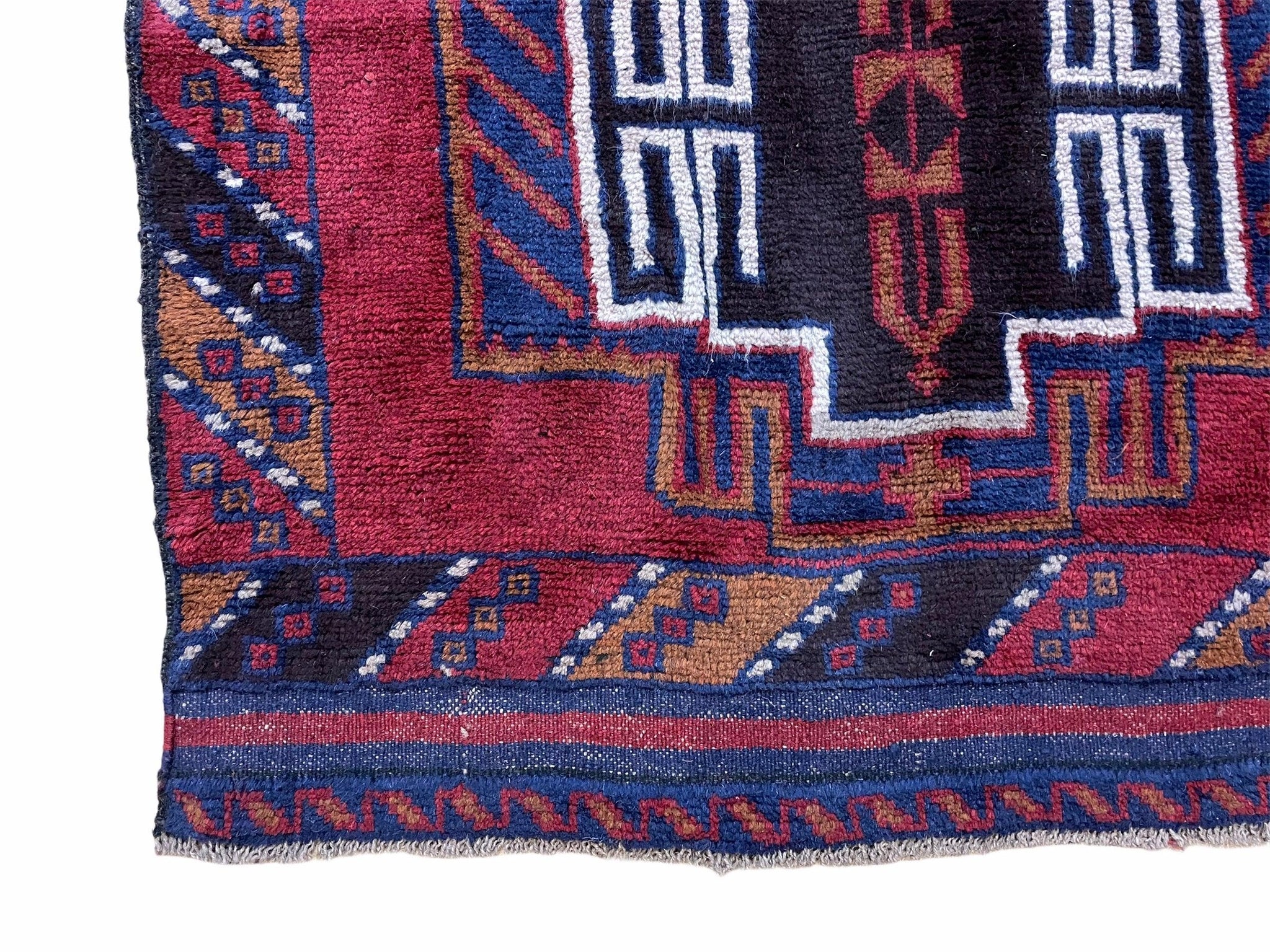 3 X 5 Vintage Handmade Tribal Wool Rug Balouchi Rug Afghan Rug Red Beige Nice by Jewel Rugs