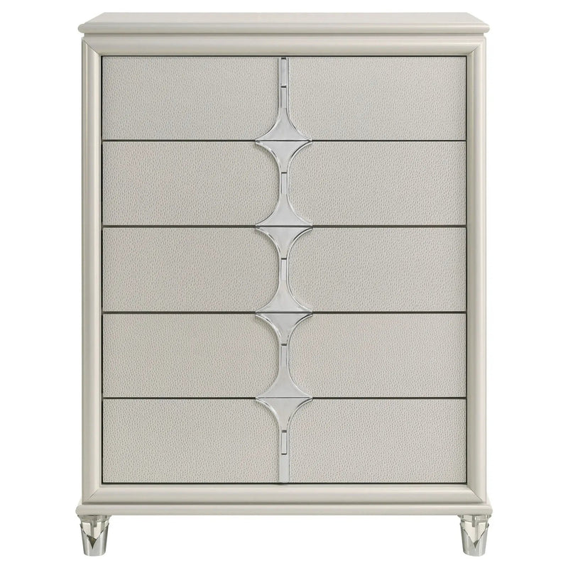 Gwendolyn - 5 Drawer Bedroom Chest Of Drawers - White by HouseOfZazla