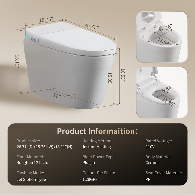 Tankless Smart Toilet With Bidet Built In by HouseOfZazla