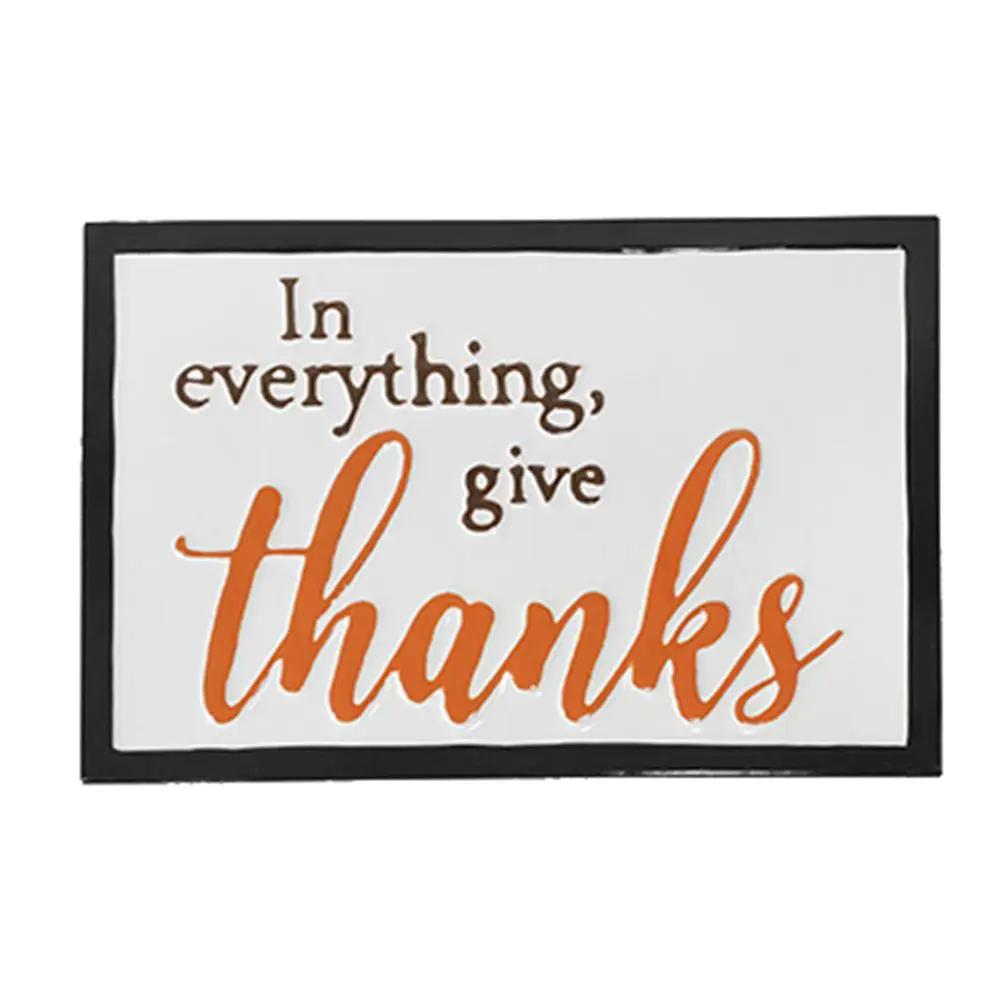 Thanks Wall Sign, Wall Art Decor For Harvest Festival Fall Festival & Thanksgiving Table Decorations (Set of 2) - Black / Orange / White by HouseOfZazla