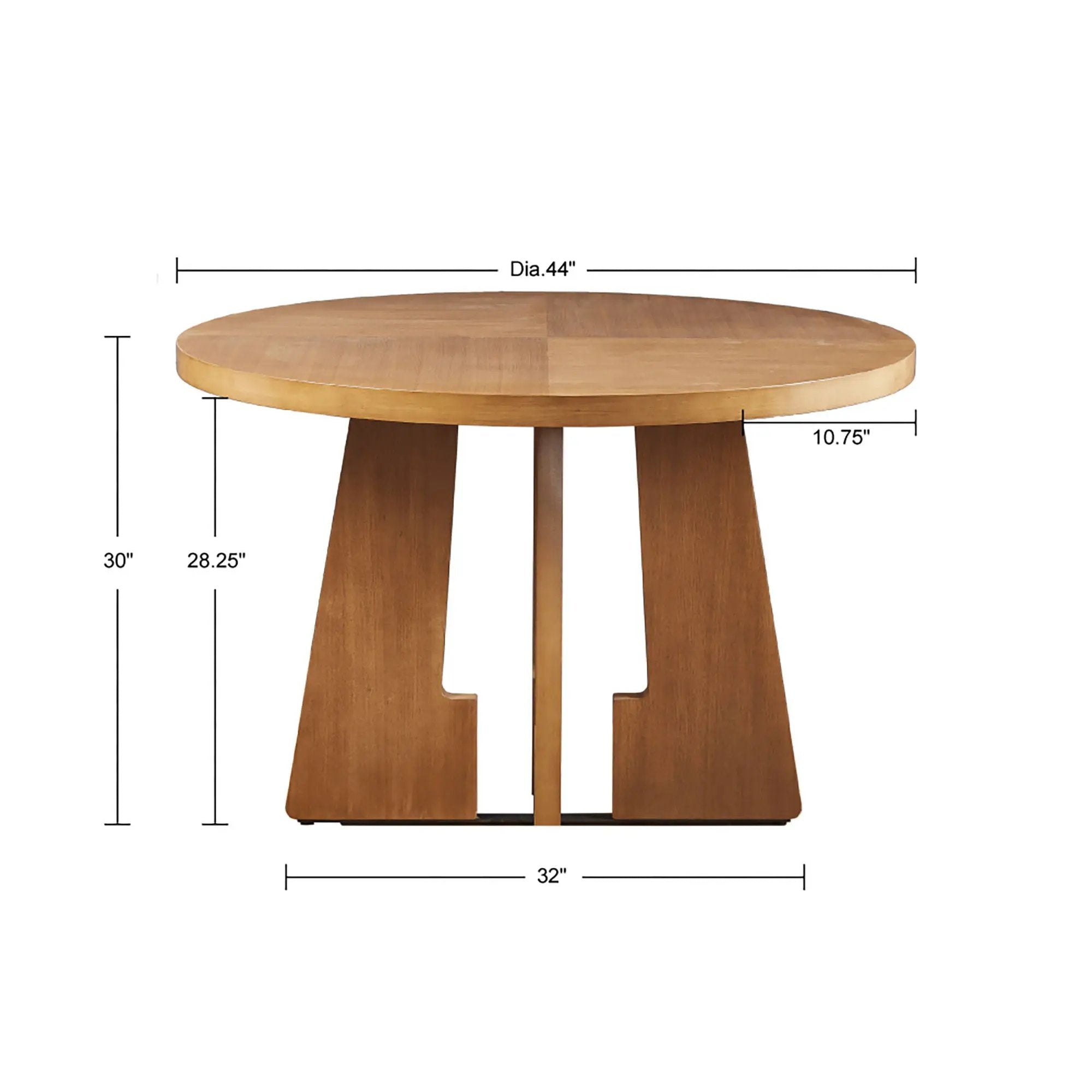 Round Dining Table With Pecan Wood Veneer - Walnut by Unique Piece Furniture