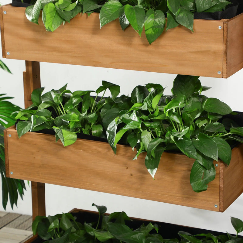 Outsunny Vertical Garden Planter - Wooden 4 Tier Planter Box by HouseOfZazla