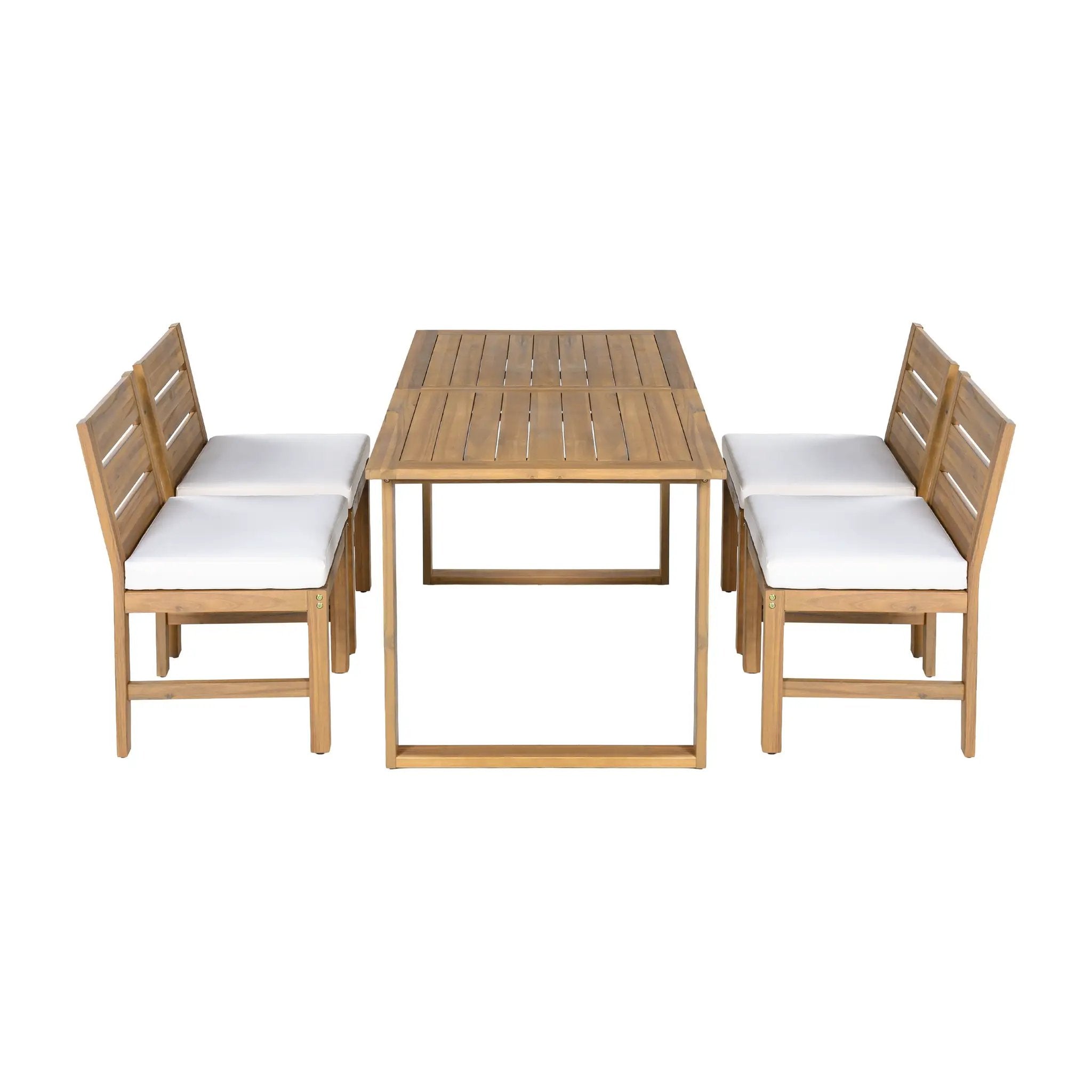 U_STYLE Farmhouse 5-Piece Outdoor Patio Dining Set with Adjustable Legs by HouseOfZazla