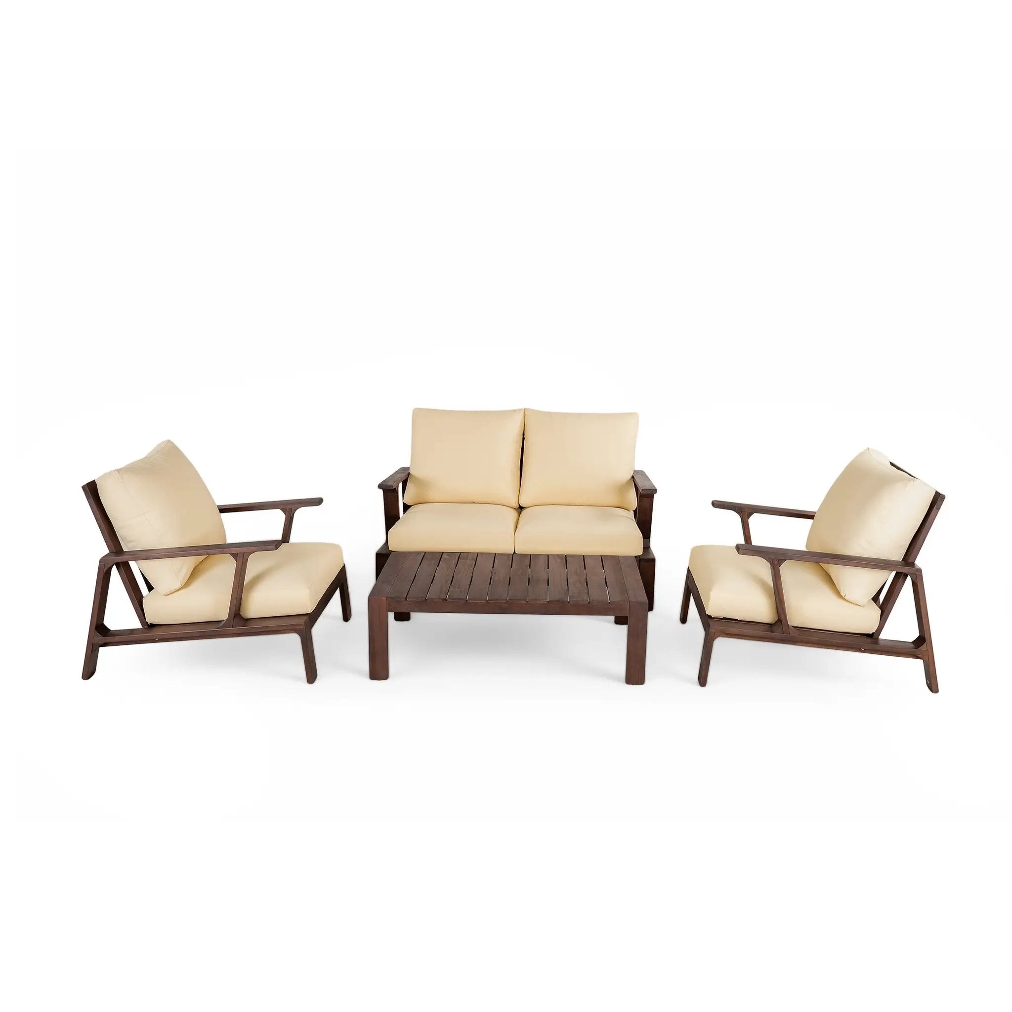 4 Pieces Outdoor Sofa Set with Cushions and Coffee Table by HouseOfZazla