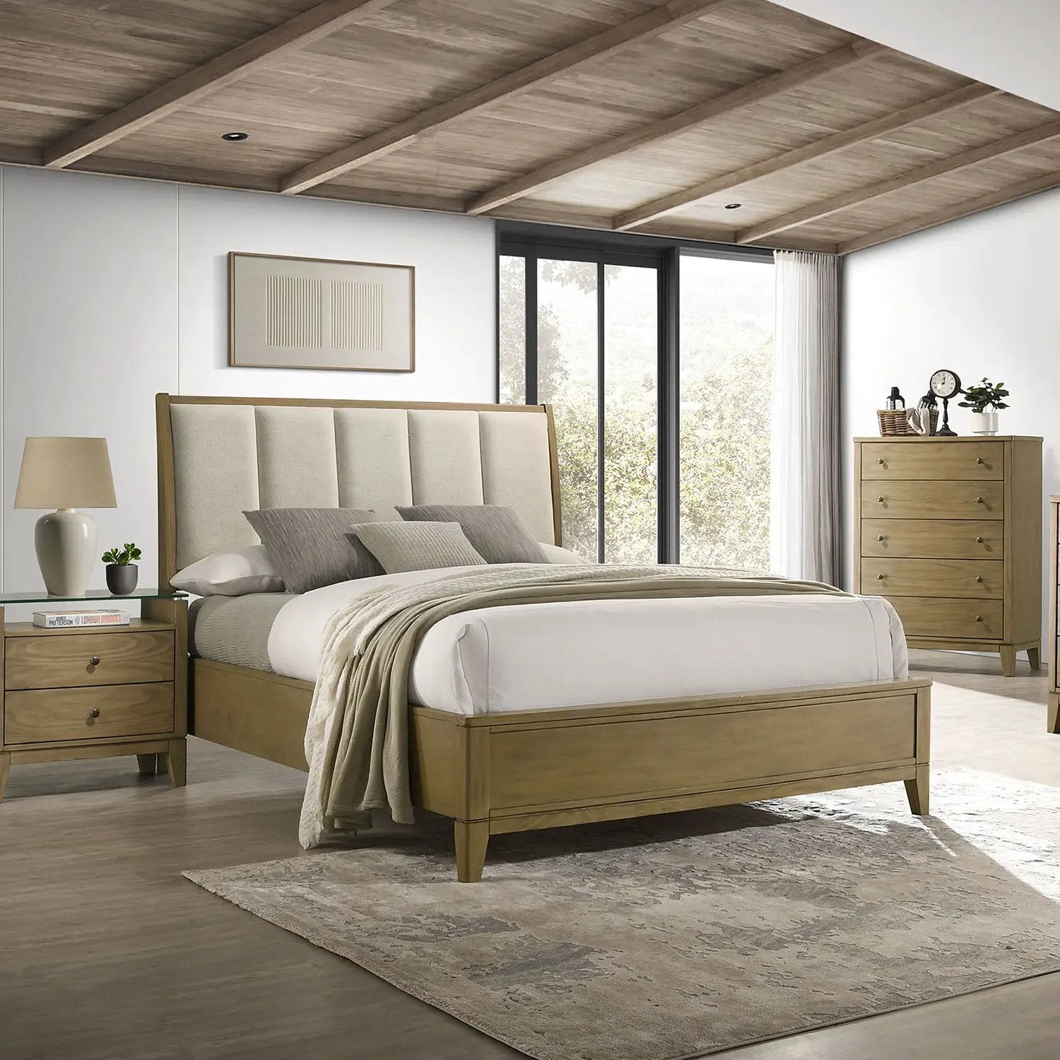 Menlo - 5 Drawer Bedroom Chest Of Drawers - Natural by HouseOfZazla