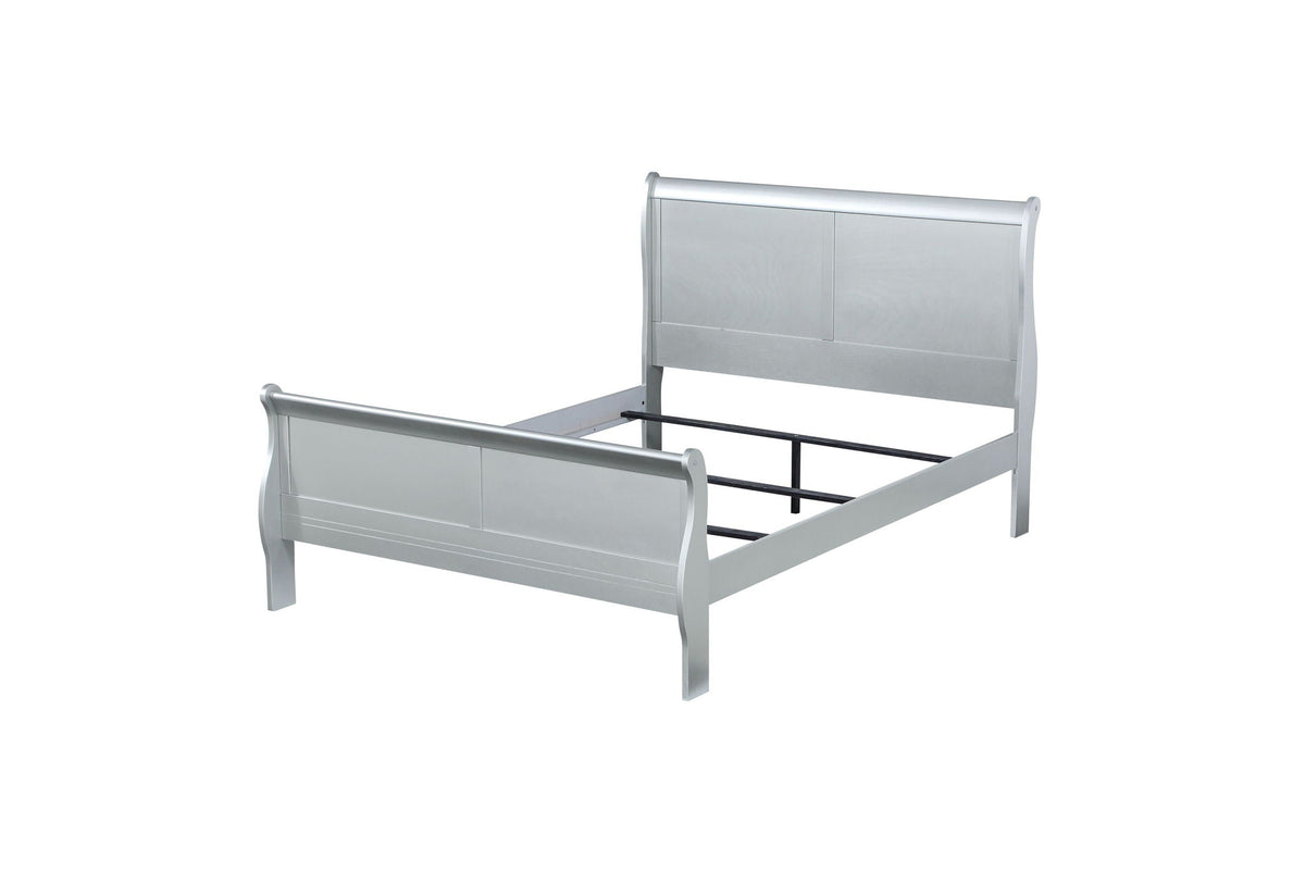 Louis Philippe Sleigh Style Bed with Classic Wood Construction - Multiple Colors, photo 40 of 40