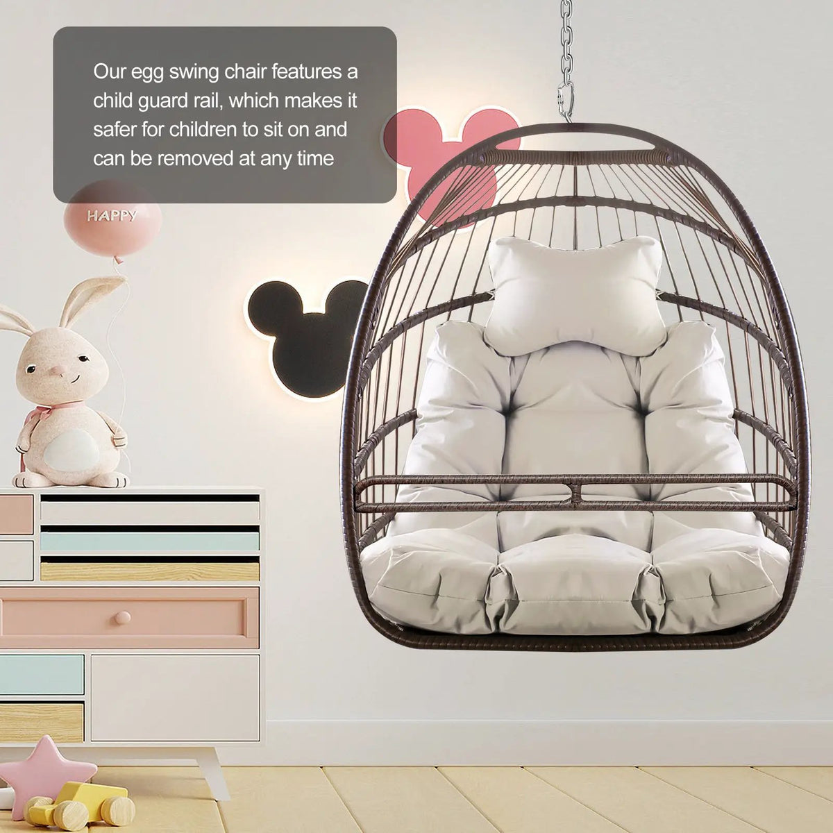 Khaki Hanging Swing Egg Chair by HouseOfZazla