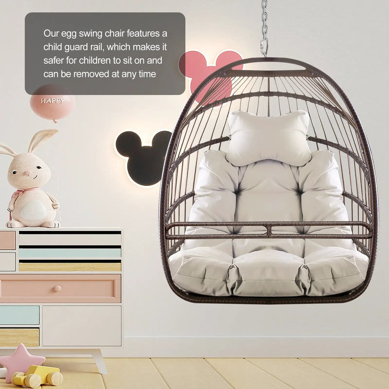 Khaki Hanging Swing Egg Chair by HouseOfZazla