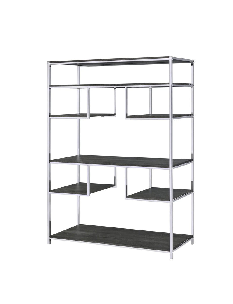 Vonara - Bookshelf - Chrome / Gray / Oak by HouseOfZazla