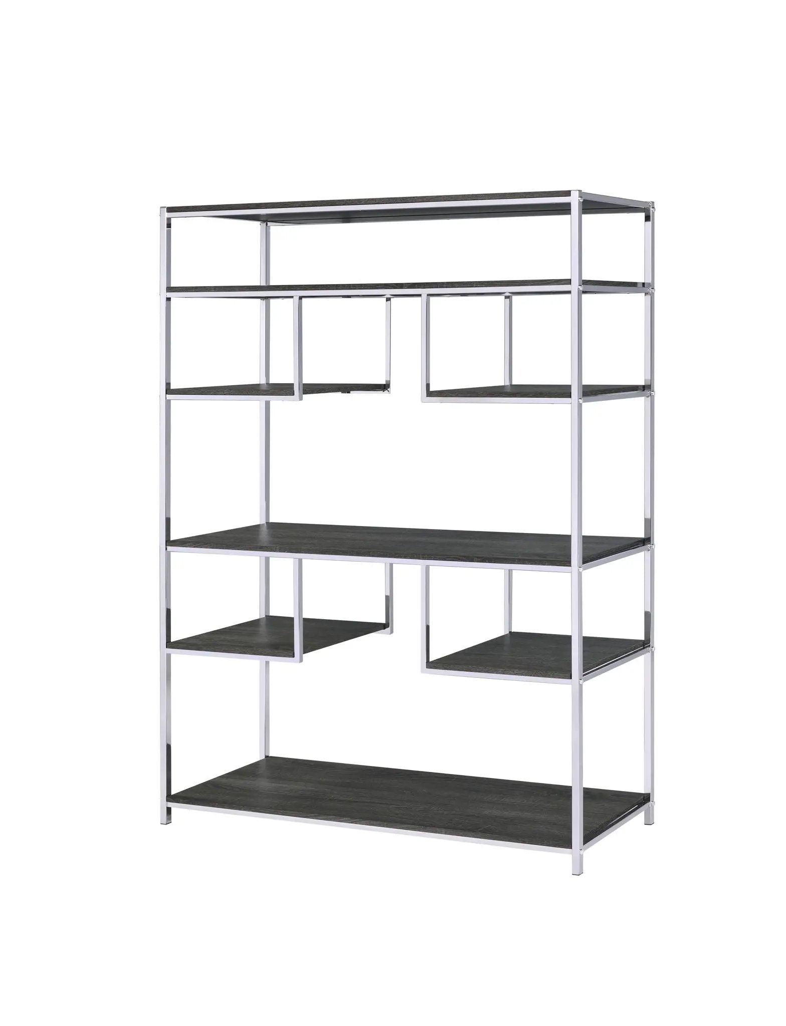 Vonara - Bookshelf - Chrome / Gray / Oak by Unique Piece Furniture