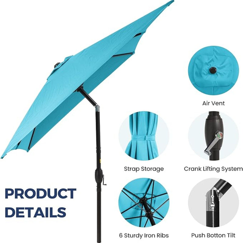 Rectangular Patio Umbrella With Crank Tilt, Polyester UV-Resistant Canopy by HouseOfZazla