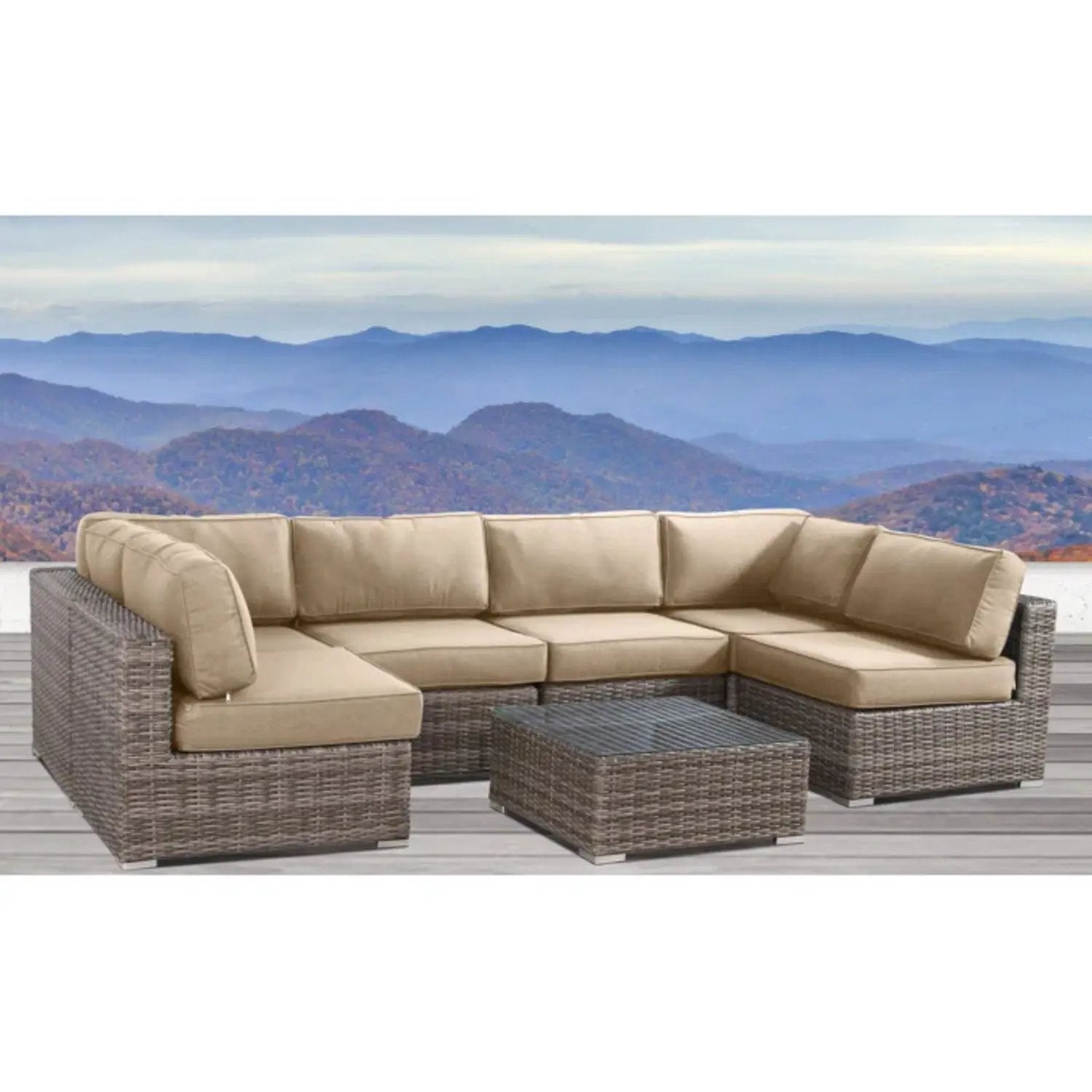 Seating Set With Cushions Handcrafted Wicker Design by Unique Piece Furniture