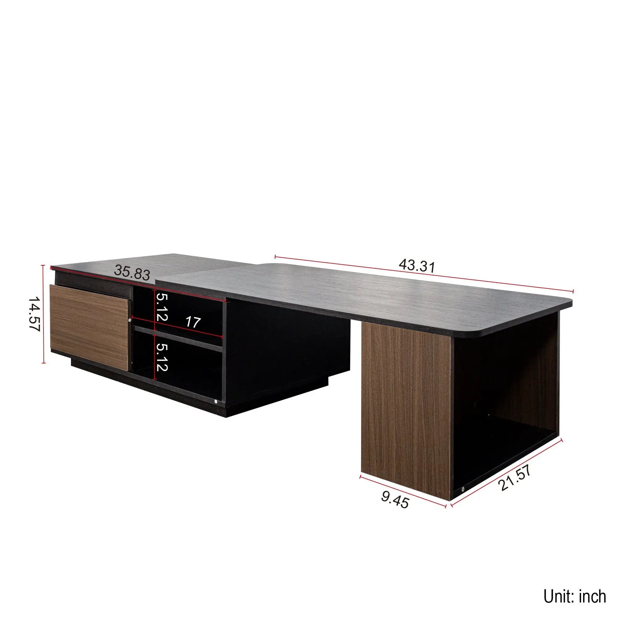 Extendable Coffee Table with 2 Storage Drawers by HouseOfZazla