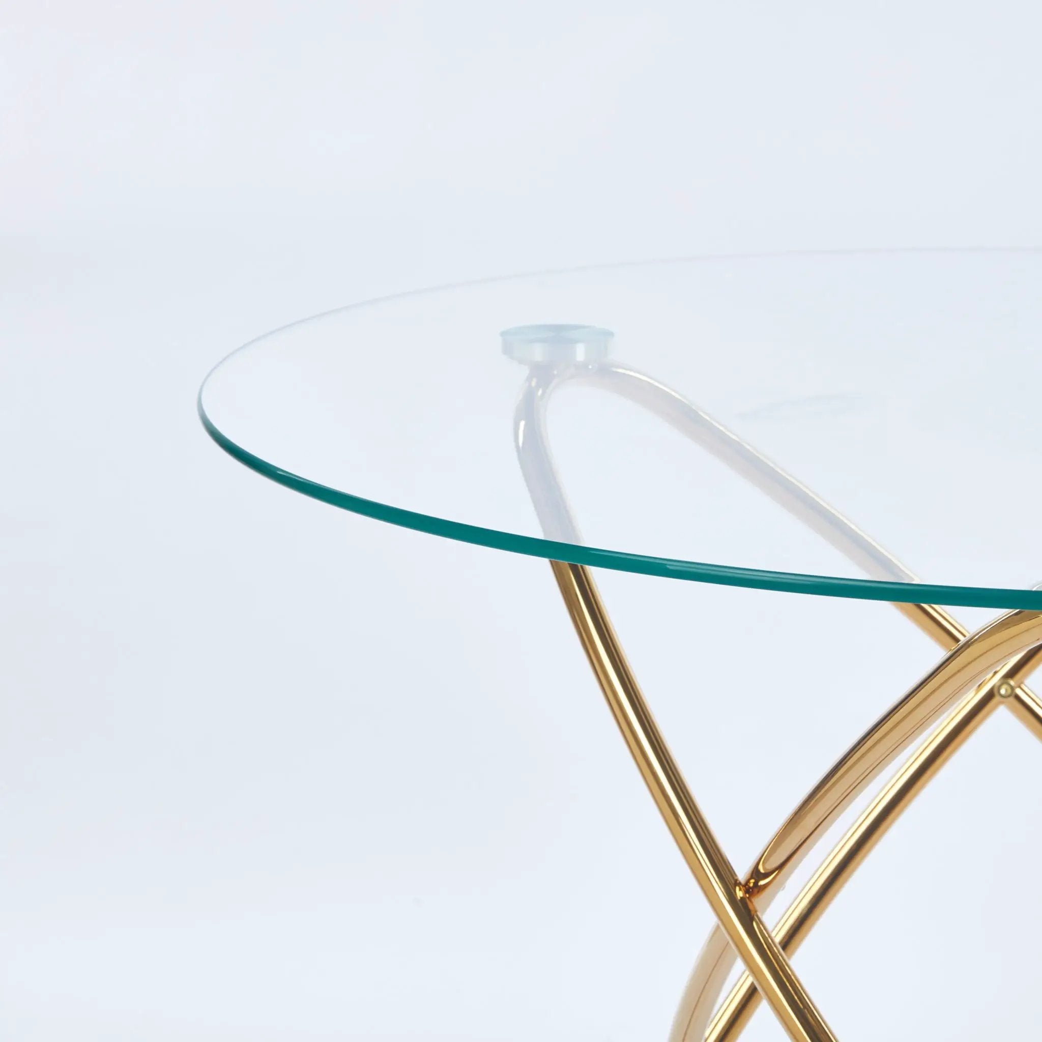 Metal Leg Dining Table With Tempered Glass Top by Unique Piece Furniture