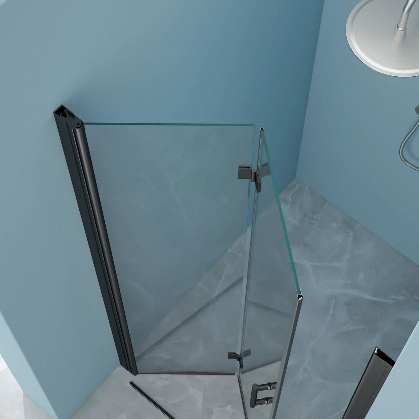 Fold Frameless Shower Door With Tempered Glass by HouseOfZazla