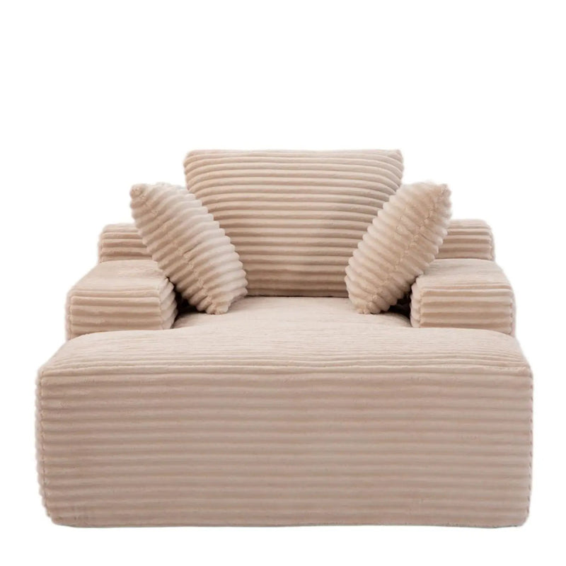 Oversized Chaise Lounge Chair Cozy Cloud Couch With 3 Throw Pillows And Wide Armrest by Unique Piece Furniture