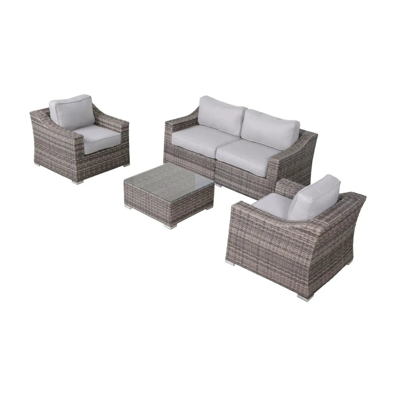 Outdoor Wicker Conversation Set With Cushions, All Weather by HouseOfZazla