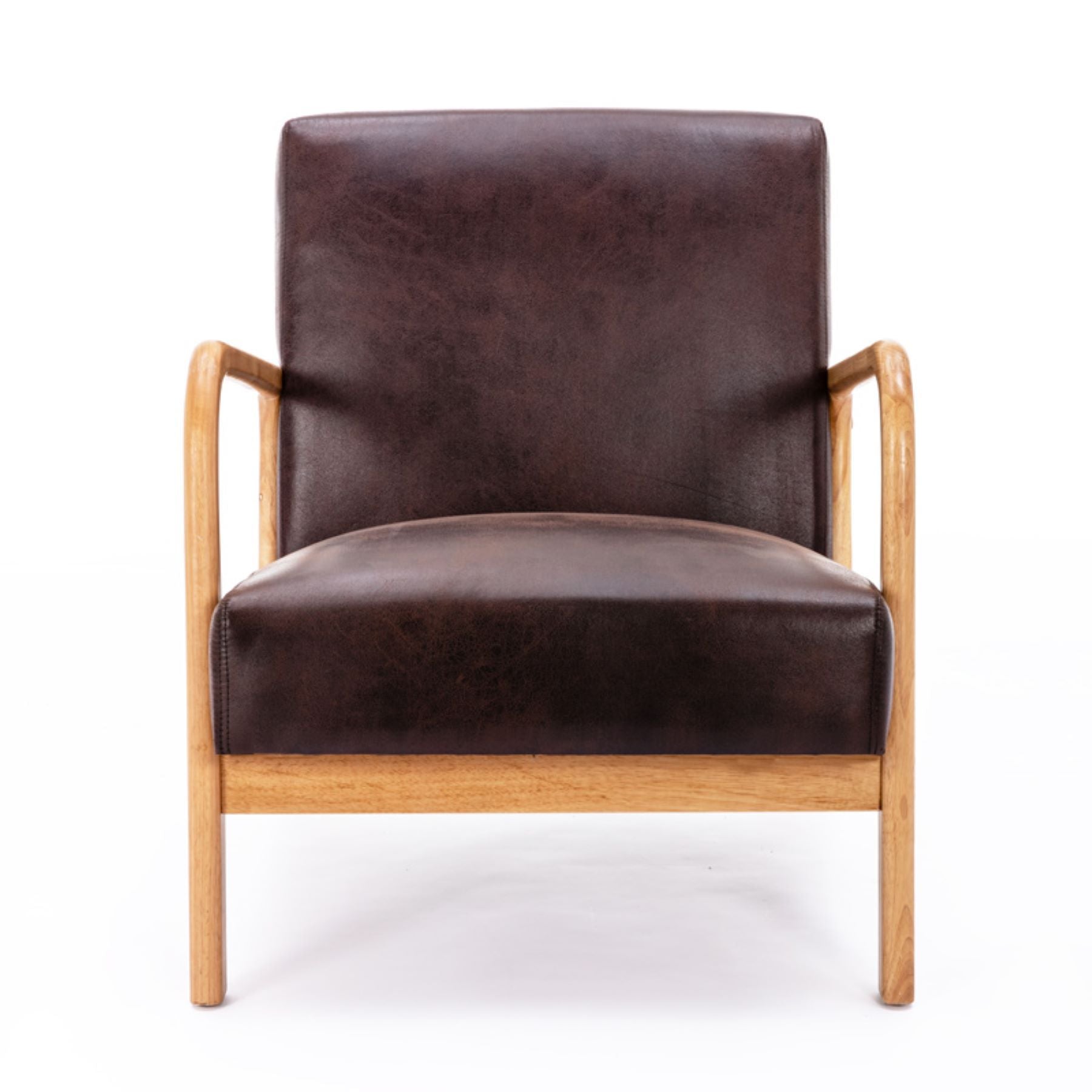 Open Framed Armchair With Cushioning Brown - Dark Brown by HouseOfZazla