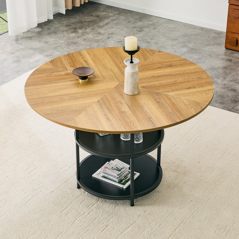 47.3-Inch Diameter Modern Splicing Circular Dining Table by HouseOfZazla