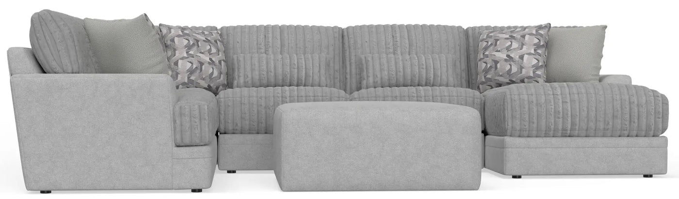 Titan - Sectional With Comfort Coil Seating, Cocktail Ottoman And Accent Pillows Included by Unique Piece Furniture