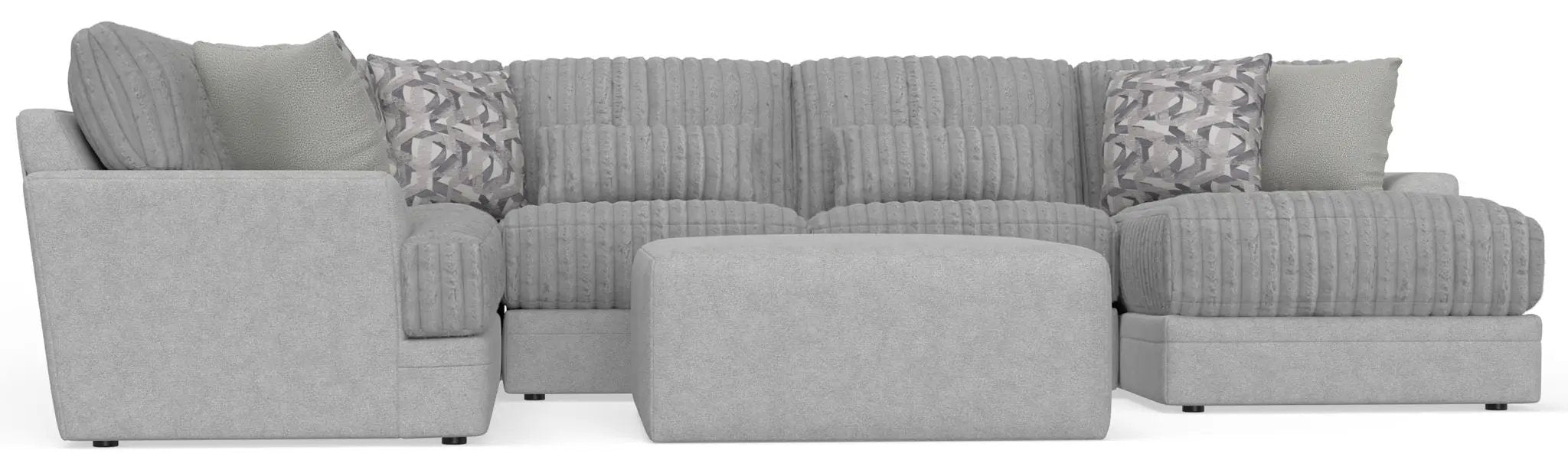 Titan - Sectional With Comfort Coil Seating, Cocktail Ottoman And Accent Pillows Included by Unique Piece Furniture