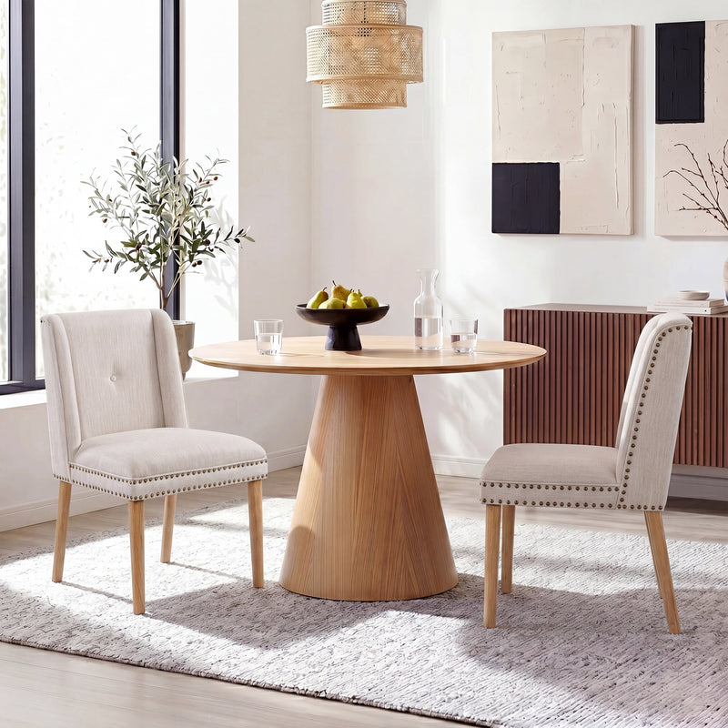 Light Luxury Rivet Upholstered Dining Chair Set of 2 by HouseOfZazla