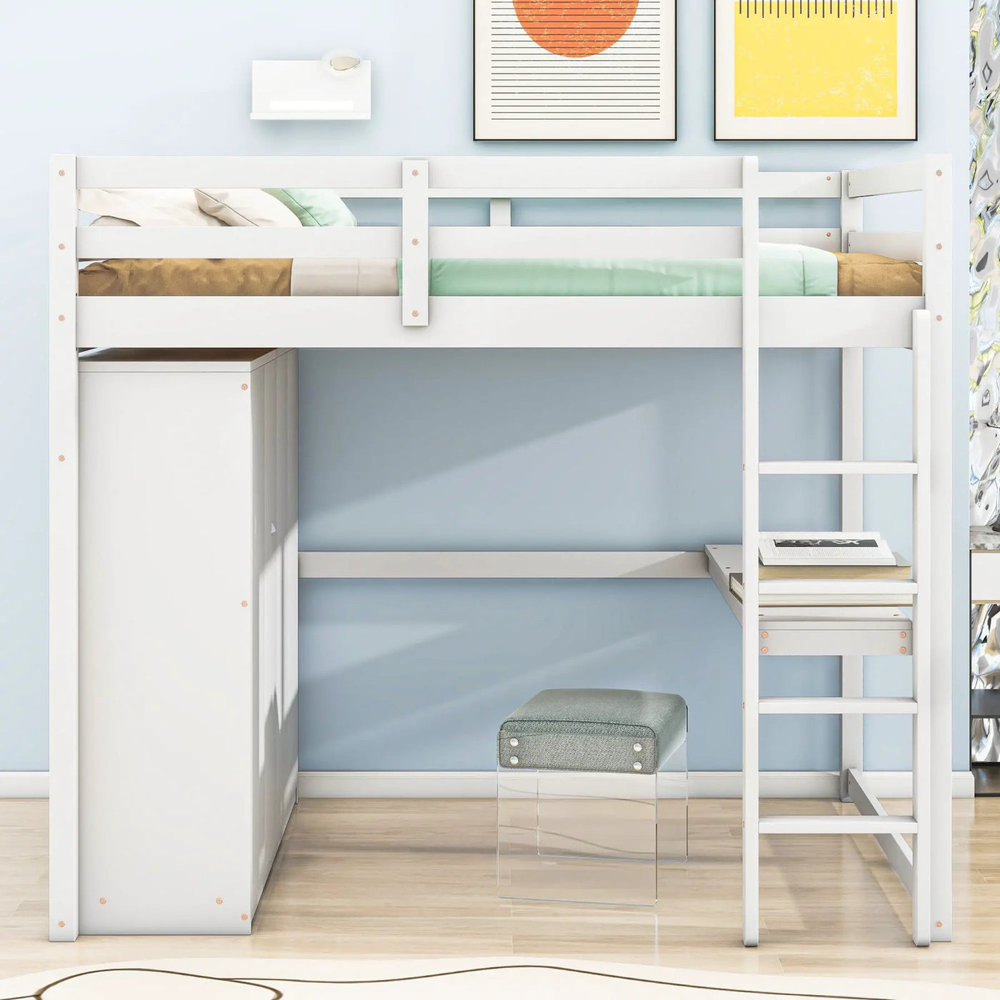 Loft Bed With Built In Wardrobe, Shelves And Drawers by Unique Piece Furniture