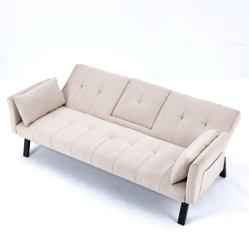 Sofa Bed With Foldable Design And Cup Holder by HouseOfZazla