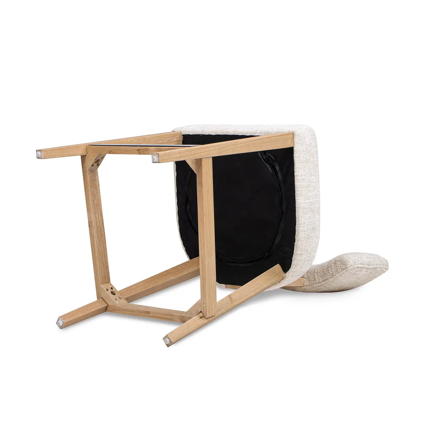 Penny - Round Arched Upholstered Counter Stool (Set of 2) - Travertine Beige by HouseOfZazla