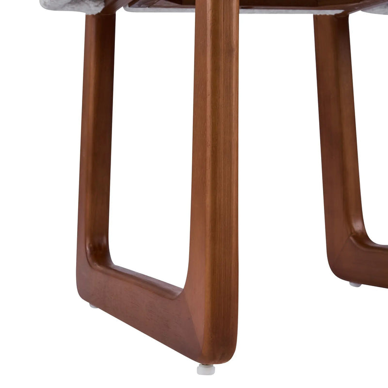 Dining Chair With Curved Legs (Set of 2) - Beige / Brown by HouseOfZazla