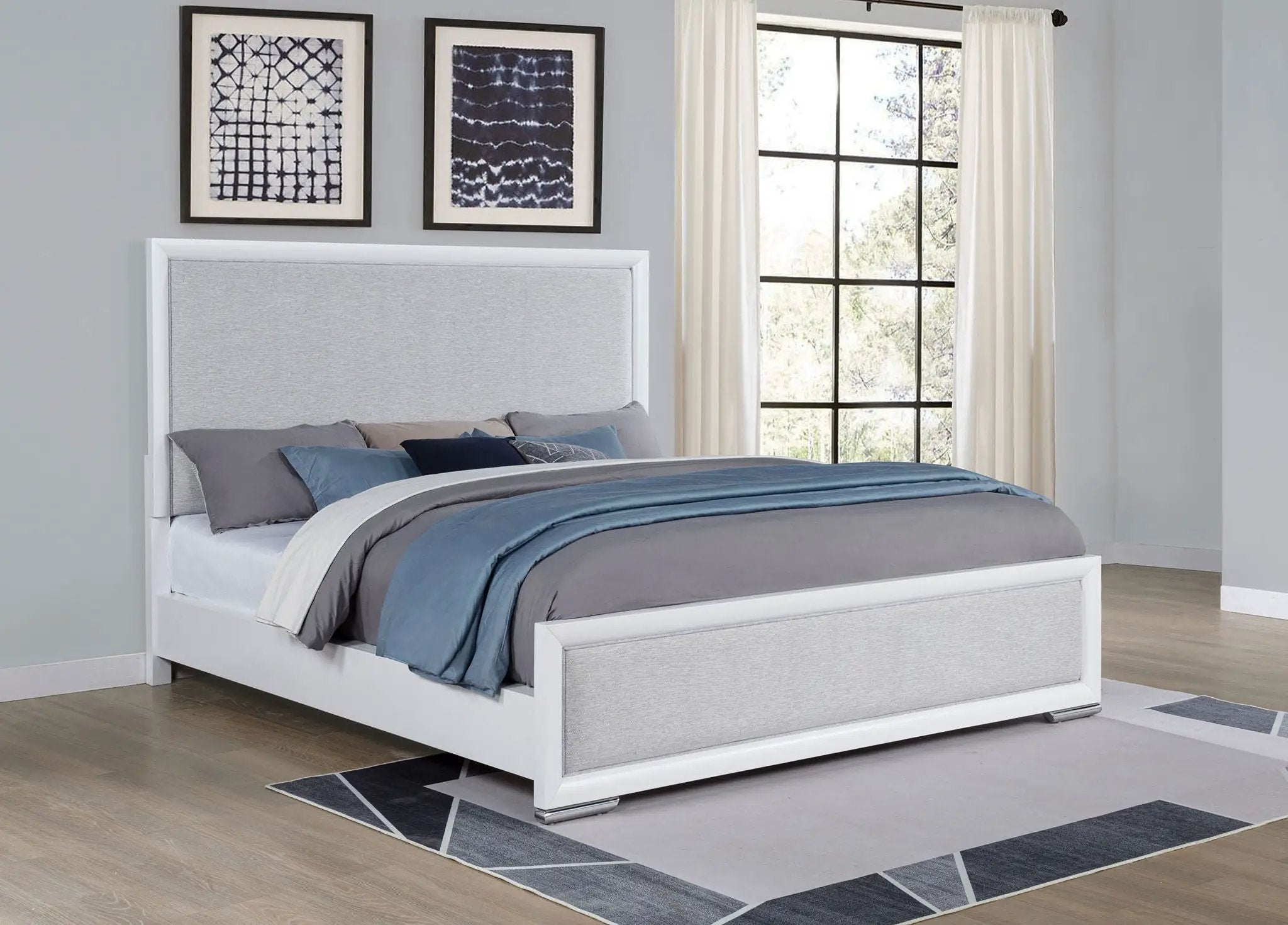 Gracemont 57-inch California King Panel Bed Grey and White by Unique Piece Furniture
