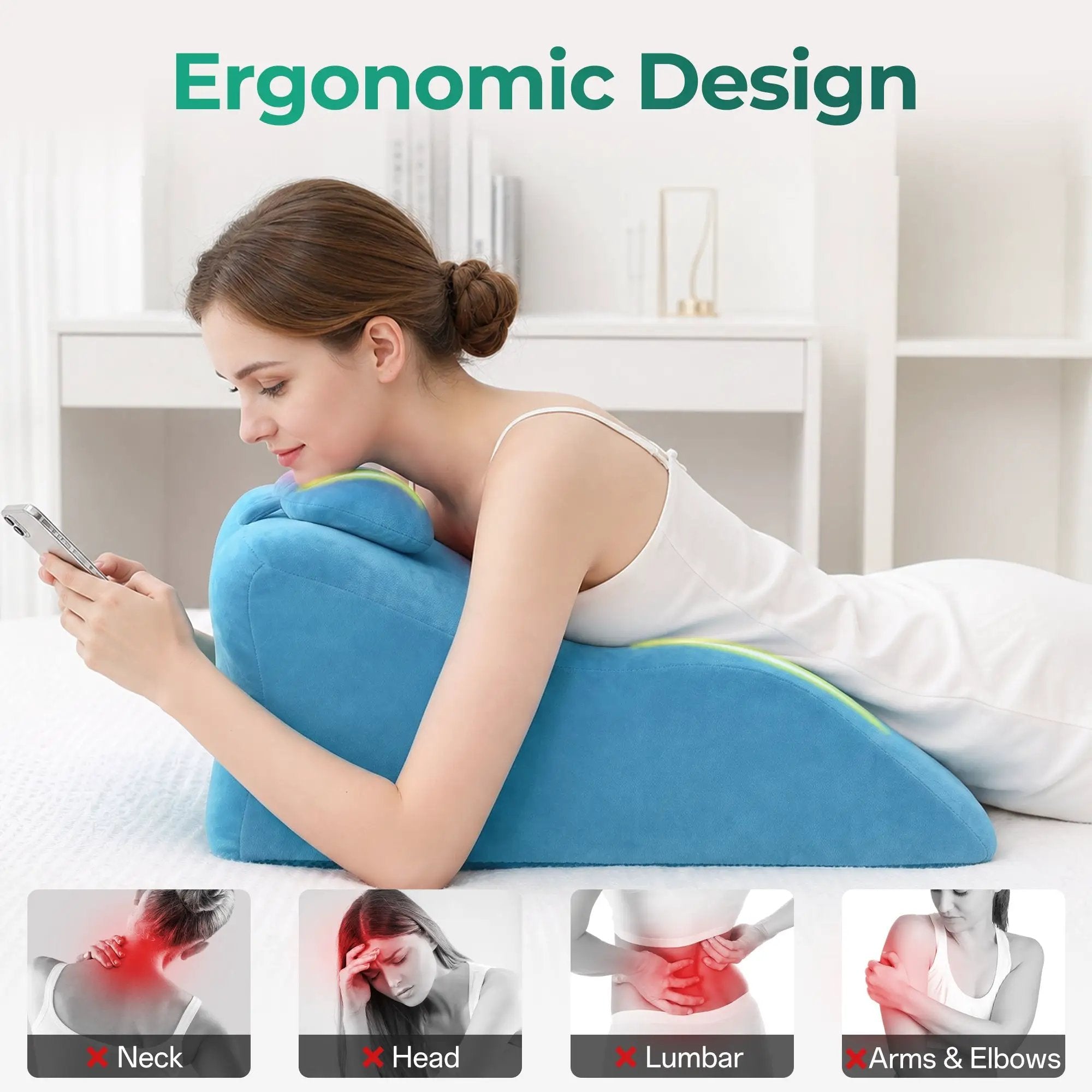 Ergonomic Spinal Posture Support & Multi-Functional Bed Pillow by HouseOfZazla