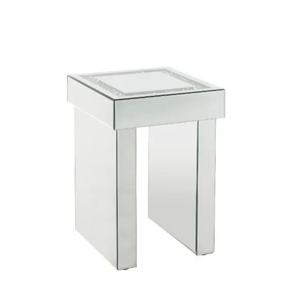 Noralie - 16" End Table With Faux Diamonds - Mirrored by Unique Piece Furniture