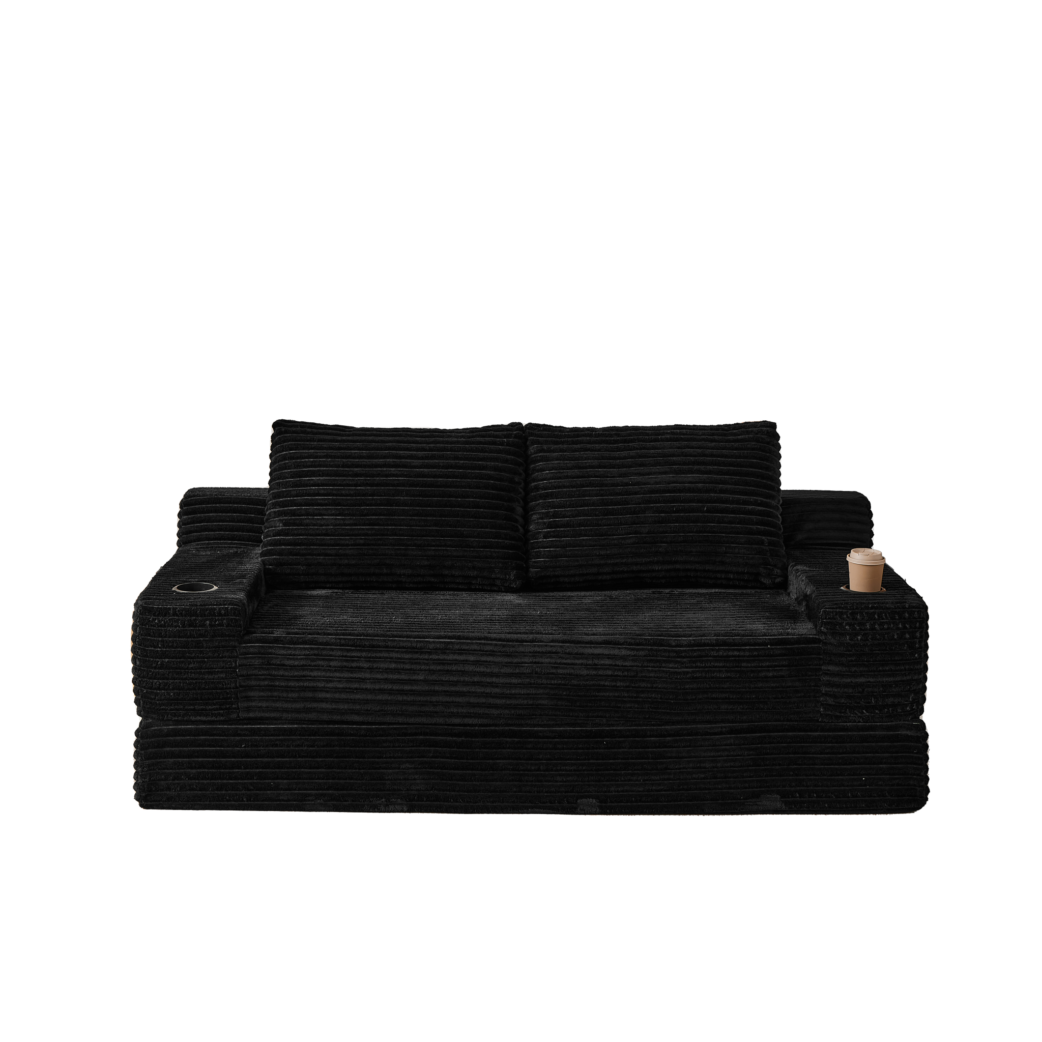70.8-Inch Corduroy Two-in-One Sofa Bed by HouseOfZazla