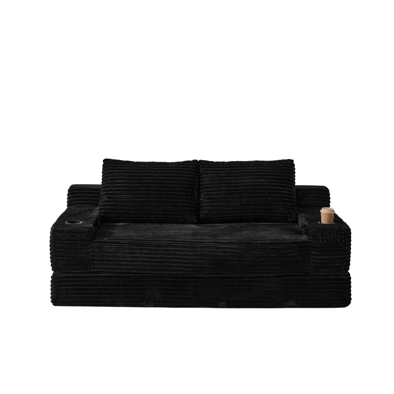 70.8-Inch Corduroy Two-in-One Sofa Bed by HouseOfZazla