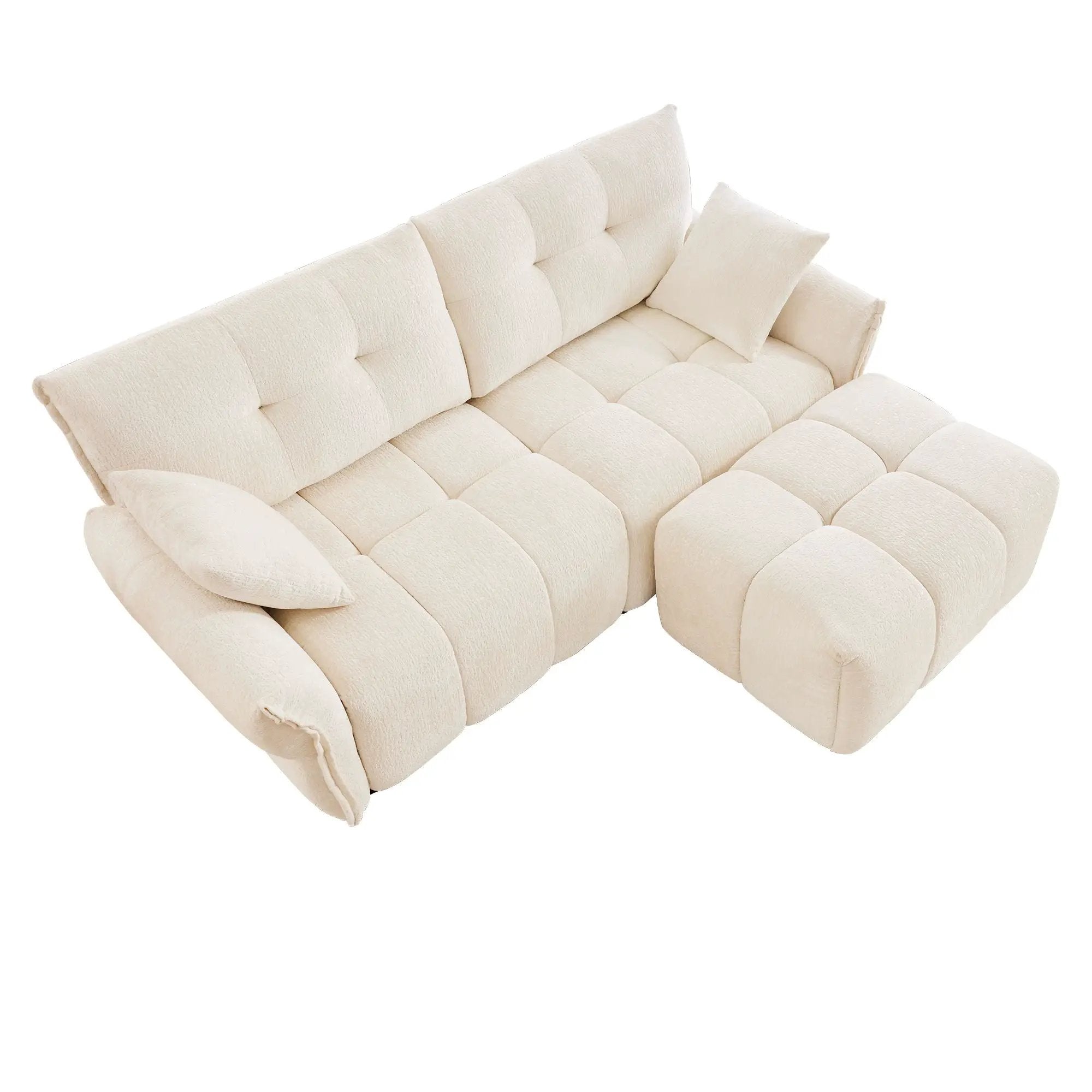 Sofa Set With Ottoman And Pillows, Textured, High Resilience Cushions by HouseOfZazla