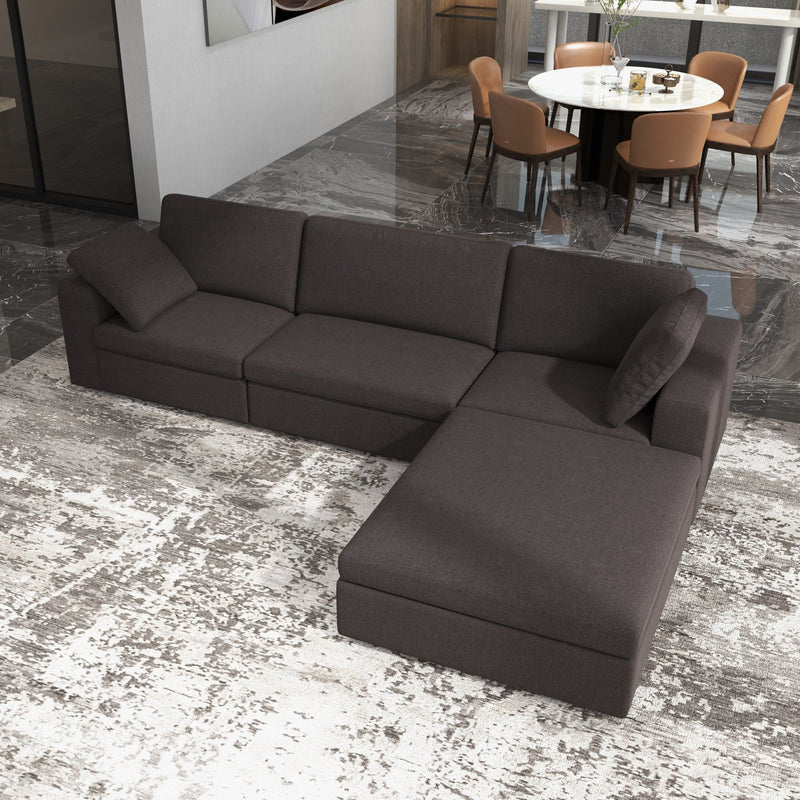 Dark Gray Modular Corner Sectional Sofa with Mid-Century Modern Design - Left Arm Facing, photo 13 of 13