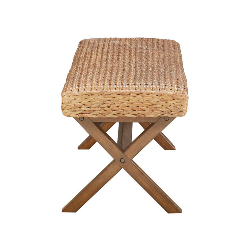 Bench With Water Hyacinth Seat with Durable Construction - Brown, photo 8 of 8