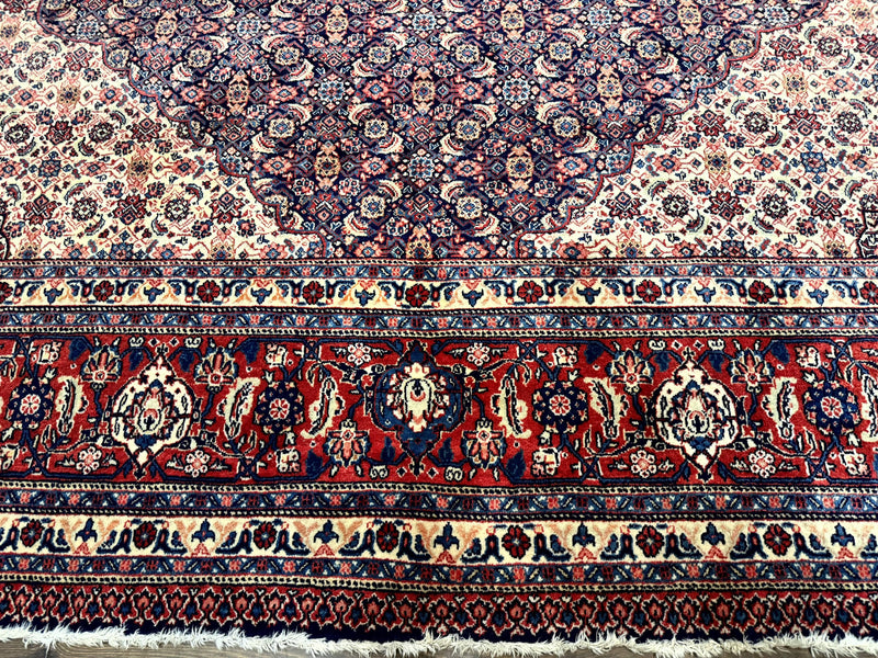Persian Tabriz Rug 11x14 Navy Blue Herati Wool Carpet by Jewel Rugs