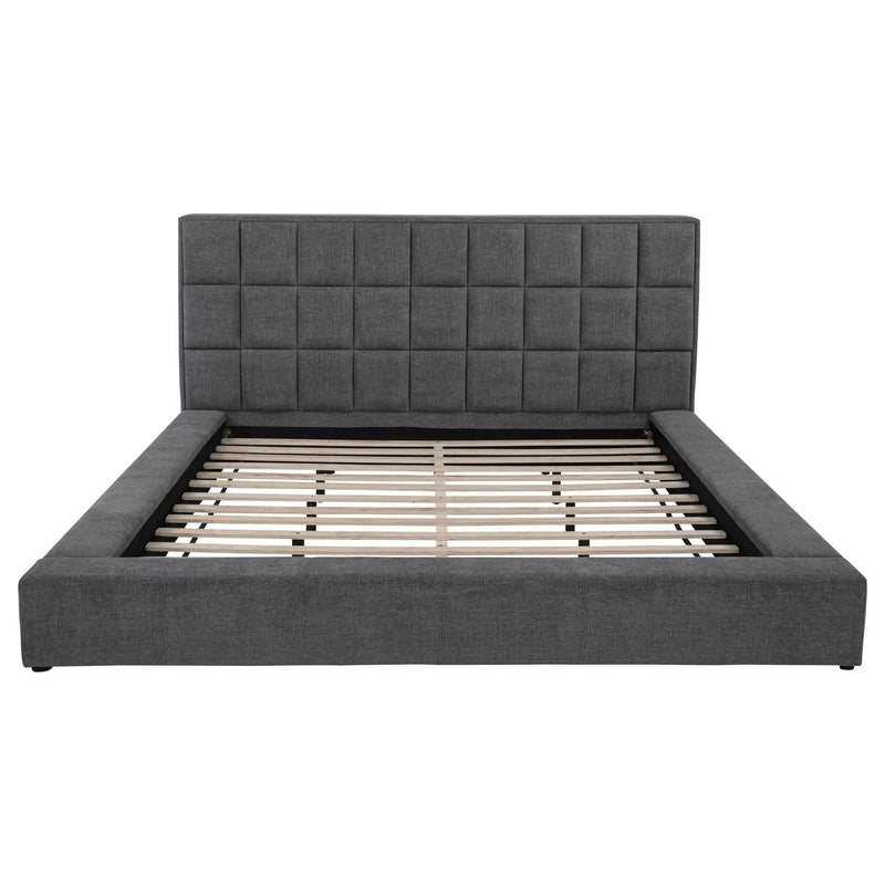 Dreux Upholstered California King Panel Platform Bed Grey by Unique Piece Furniture